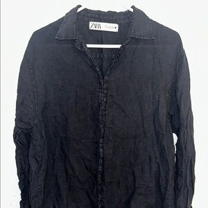 Zara Black Casual Button Down Shirt